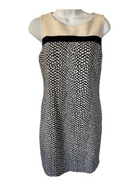 Dana Buchman Black & Cream Sleeveless Dress Size 4